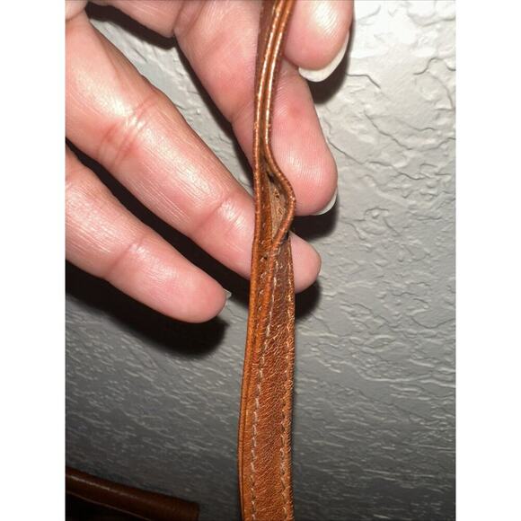 Tano Crunch Leather Crossbody Bag Brown Flap Vintage Minimalist Unisex - Picture 6 of 9